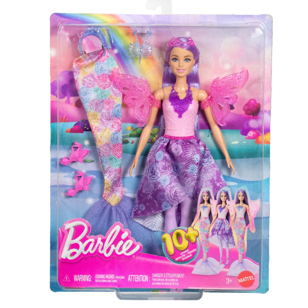 Barbie Fantasy nukke keijusiivillä ja merenneito asulla