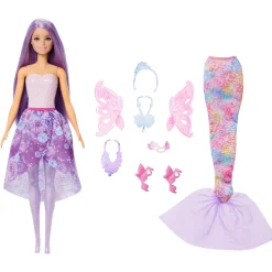 Barbie Fantasy nukke keijusiivillä ja merenneito asulla