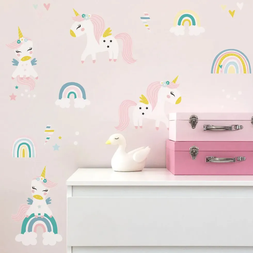 Decochic Yksisarviset hevoset -seinätarrat