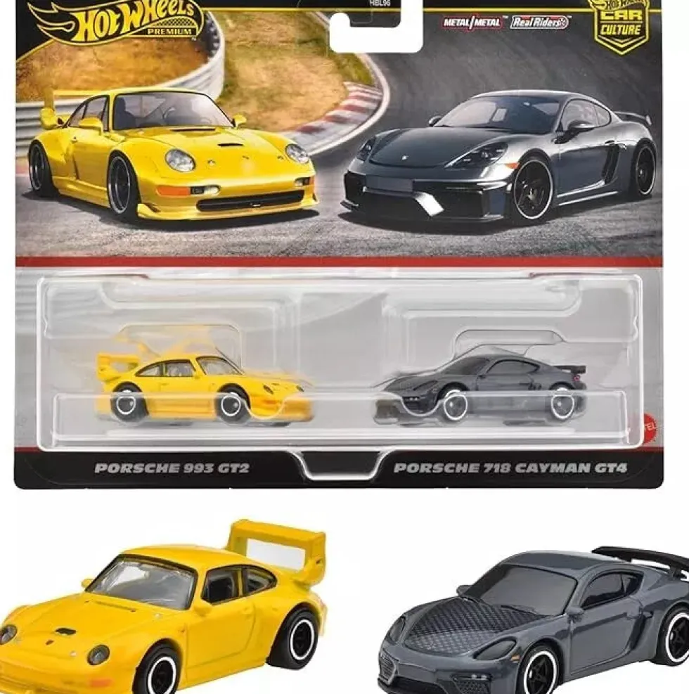 Hot Wheels Premium 2-pack - Porsche 993 GT2 & Porsche 718 Cayman GT4
