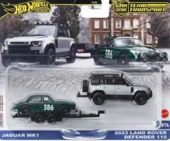 Hot Wheels Premium Team Transport; Jaguar MK1 2023 Land Rover Defender 110 #74
