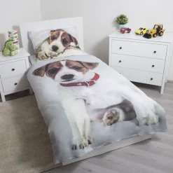 Jack Russell koiranpentu Pussilakanasetti 140x200