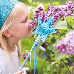Lasten glitter kruunu ja taikasauva - sininen