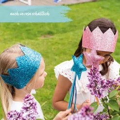 Lasten glitter kruunu ja taikasauva - sininen