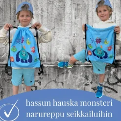 Lasten jumppakassi / narureppu - iloiset monsterit