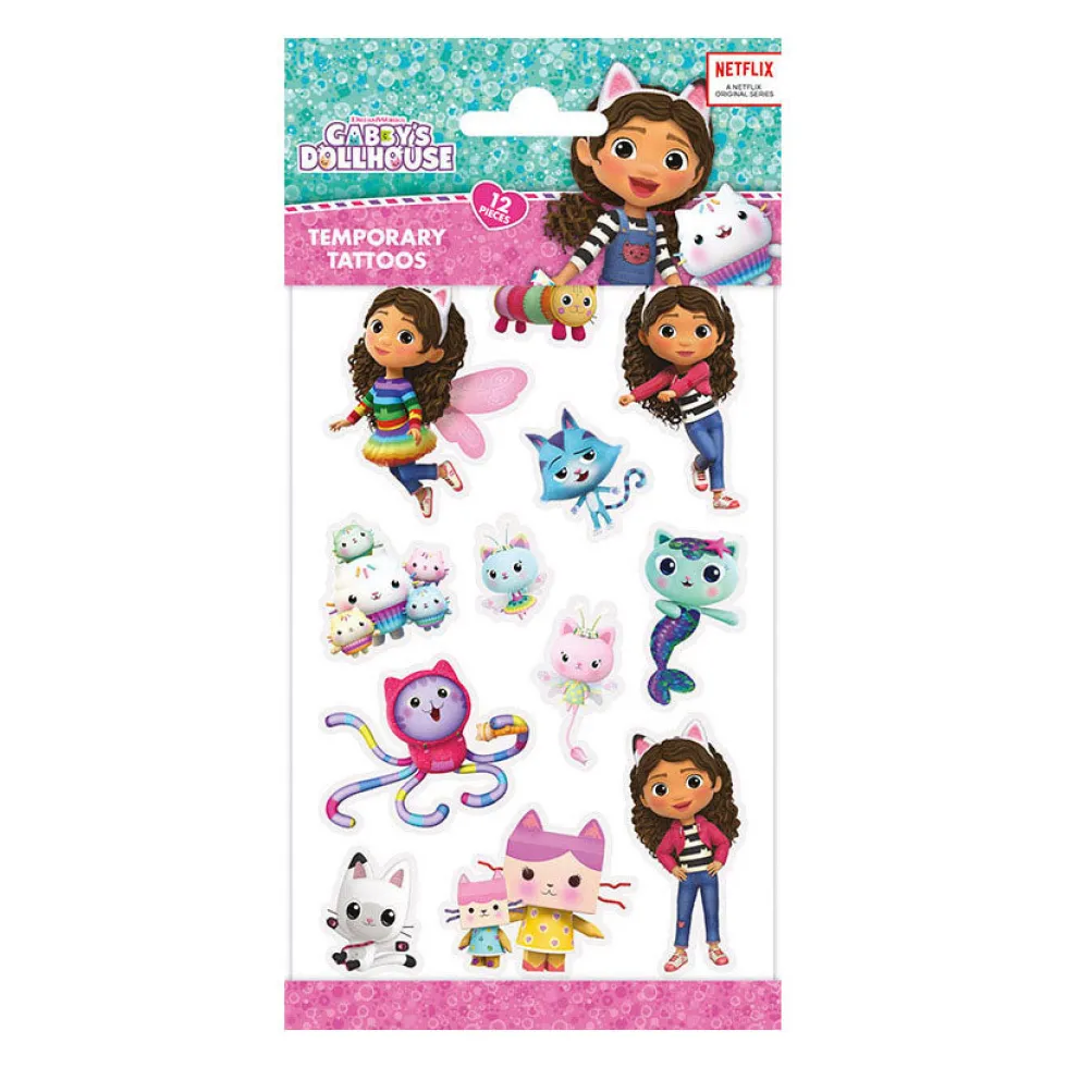 Lasten siirto tatuointi kuvat Gabby's Dollhouse 12kpl
