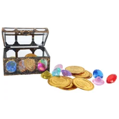 Leikki mini Aarrearkku + kolikot ja timantit 24kpl