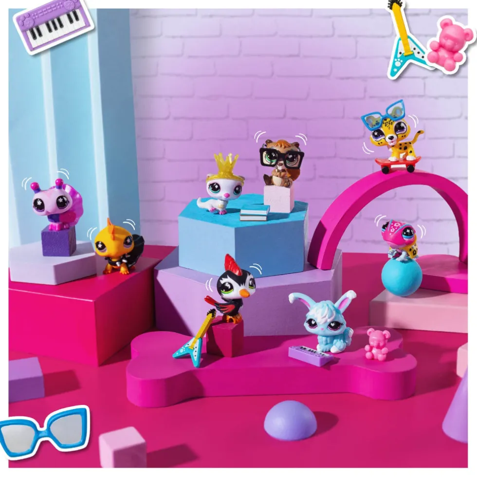 Littlest Pet Shop G7 S5 Sugar & Spikes Pet Pair, Ampiainen #413 ja Iguaani #414