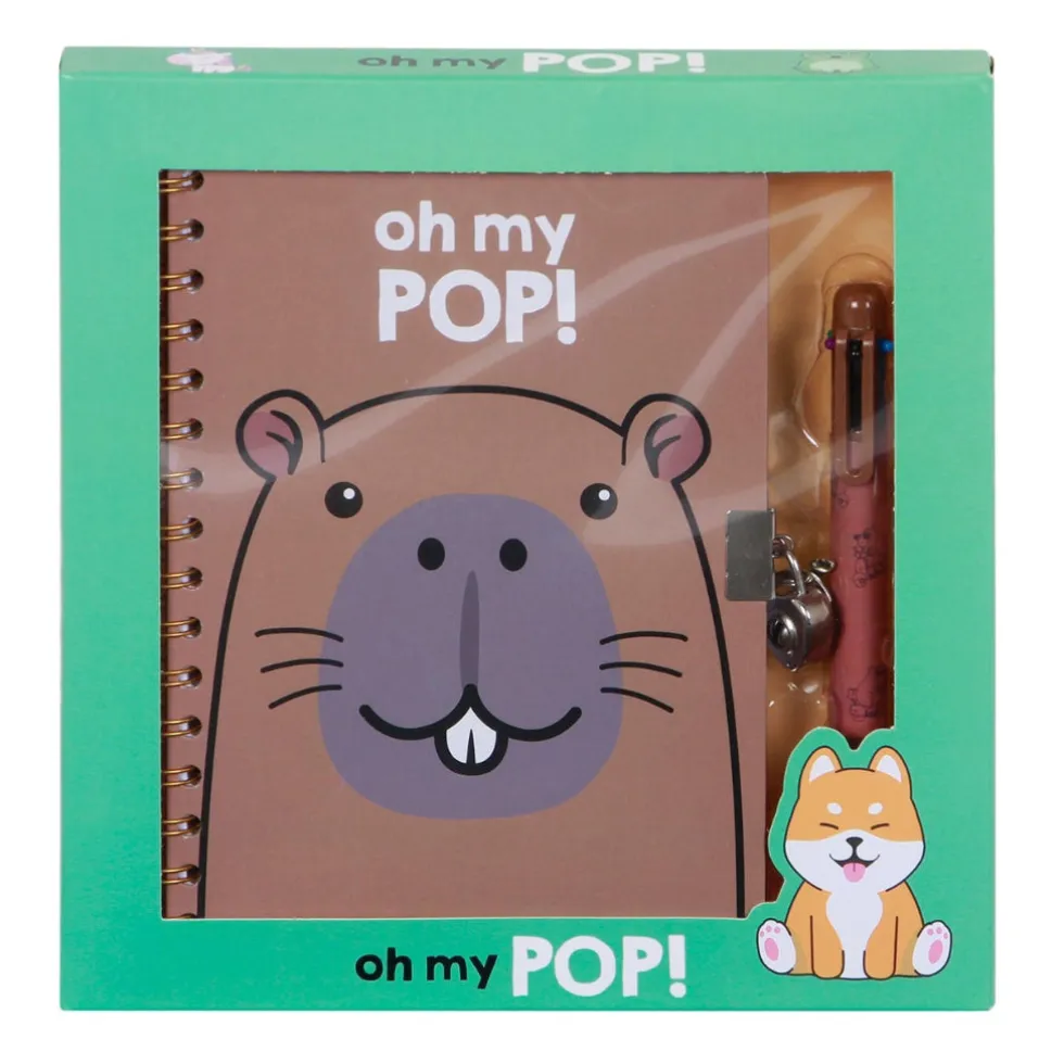 Oh My Pop! Capybara päiväkirja ja kynä lahjapakkaus