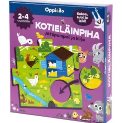 Oppi&ilo Kotieläinpiha palapeli ja kirja 2-4v