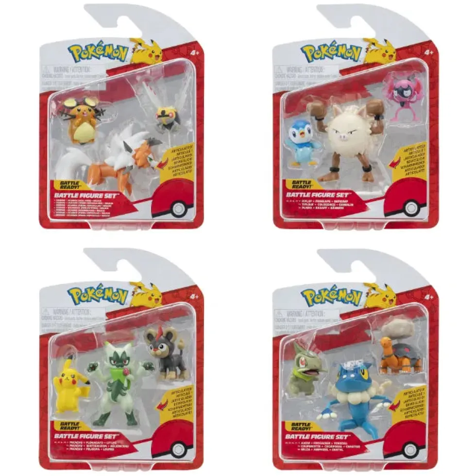 Pokemon Battle figuuri 3-Pack - Piplup, Primeape, Impidimp