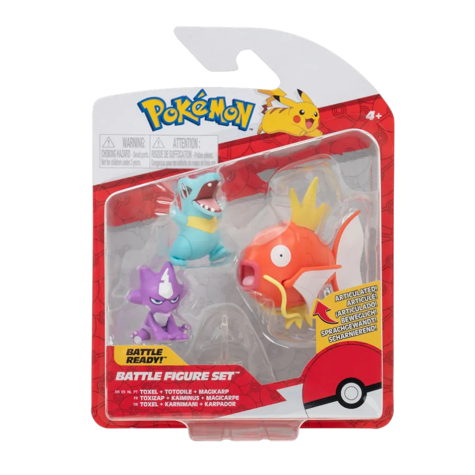 Pokemon Battle figuuri 3-Pack - Toxel + Totodile + Magikarp