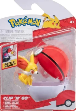 Pokemon Fennekin figuuri ja Clip'n' Go - poke pallo