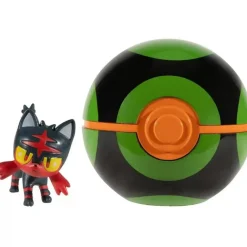 Pokemon Litten figuuri ja Clip'n' Go - poke pallo