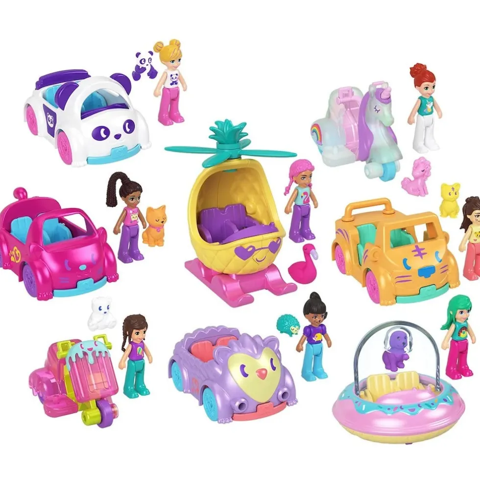 Polly Pocket ajoneuvo ja nukke - lajitelma