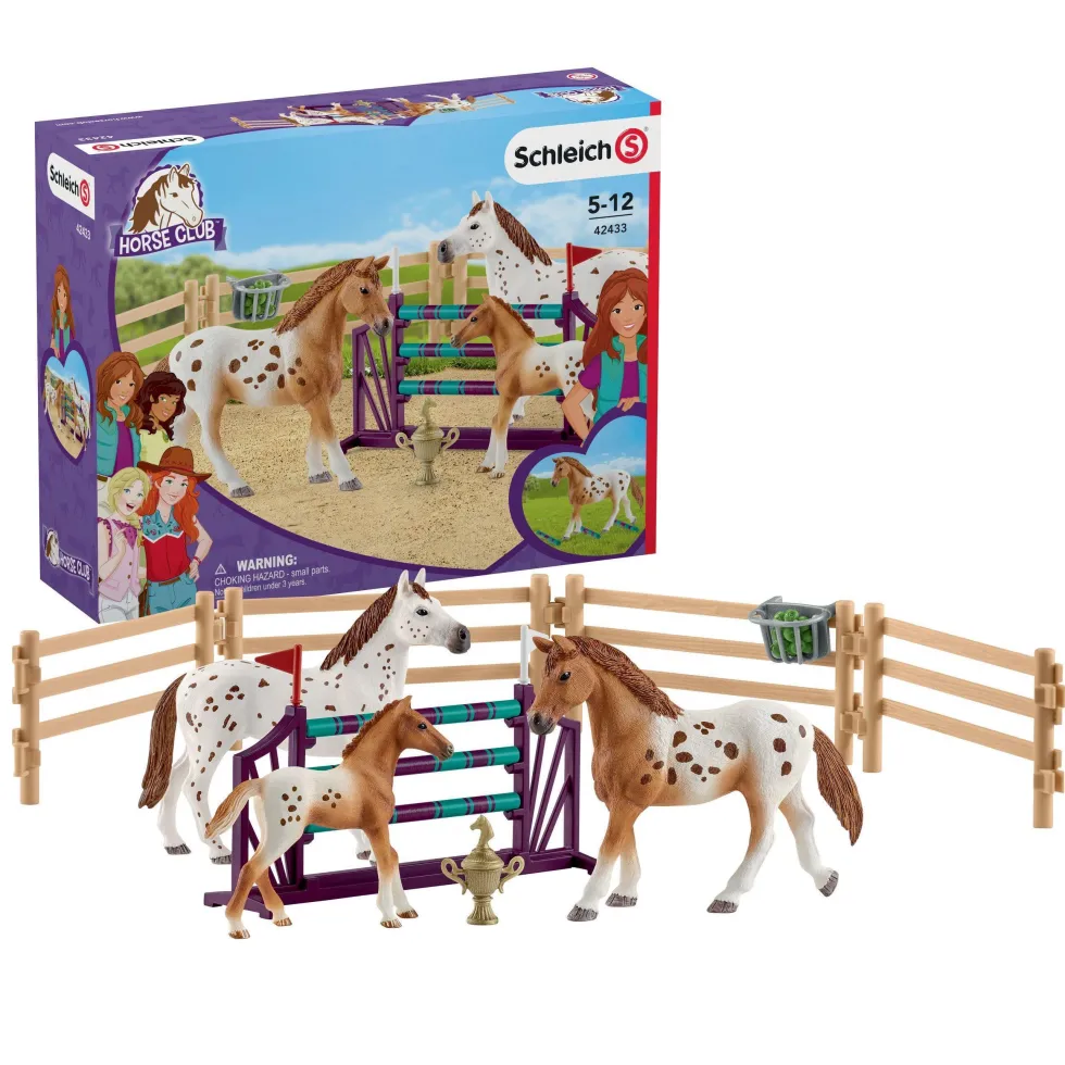 Schleich 42433 Kilpaharjoitus ja Appaloosa hevoset