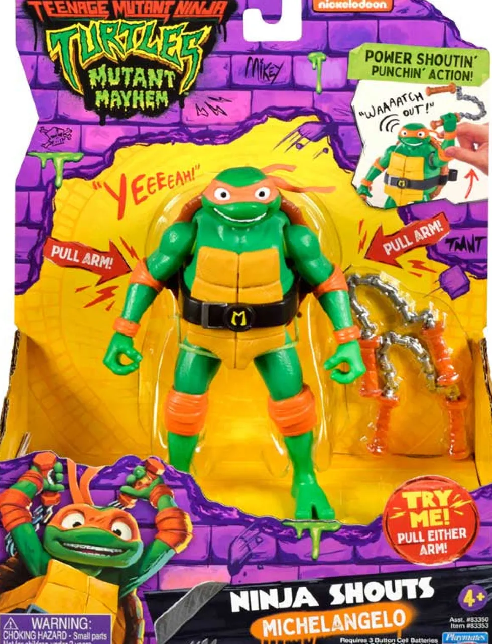 Turtles Ninja Shouts Michelangelo figuuri äänitoiminnolla