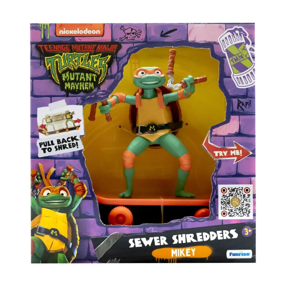 Turtles Sewer Shredders skeittaava Michelangelo figuuri
